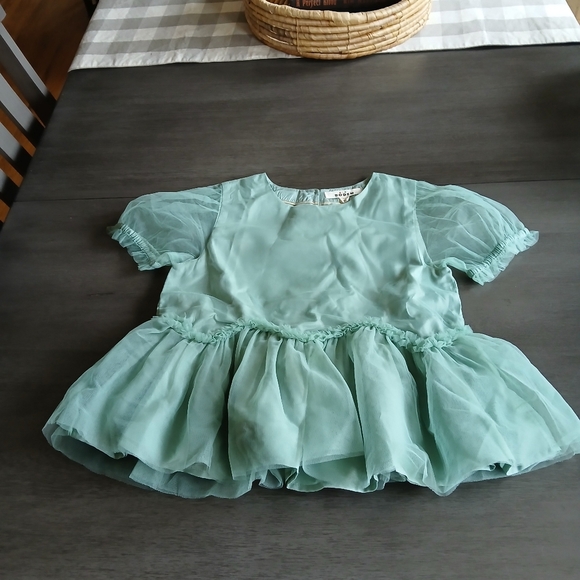 Mini Boden Girls Green/Blue Top size 13/14 NWOT - Picture 1 of 3